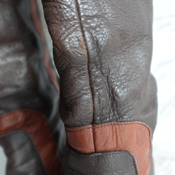 Red Or Dead Brown Tall Knee High Heeled Brown Leather Boots 39 Cobbled Together - Picture 4 of 16